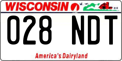 WI license plate 028NDT