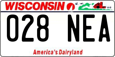 WI license plate 028NEA