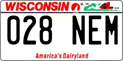 WI license plate 028NEM