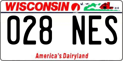 WI license plate 028NES