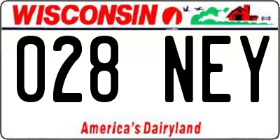 WI license plate 028NEY