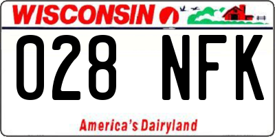 WI license plate 028NFK