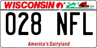 WI license plate 028NFL