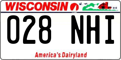 WI license plate 028NHI