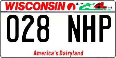 WI license plate 028NHP