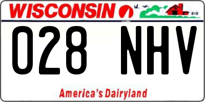 WI license plate 028NHV