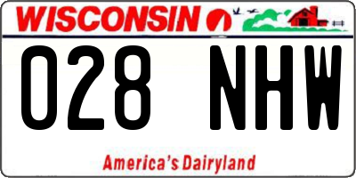 WI license plate 028NHW