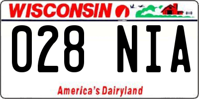 WI license plate 028NIA