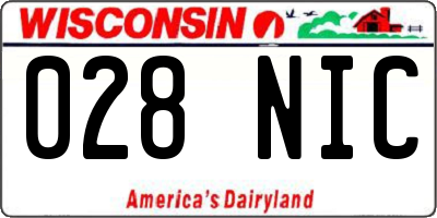 WI license plate 028NIC