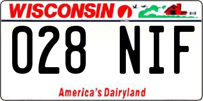 WI license plate 028NIF