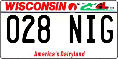 WI license plate 028NIG