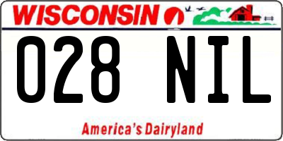 WI license plate 028NIL