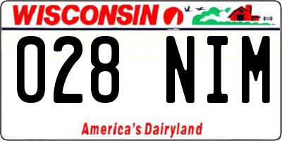 WI license plate 028NIM