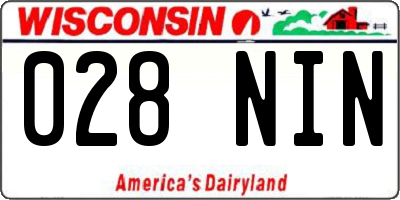 WI license plate 028NIN