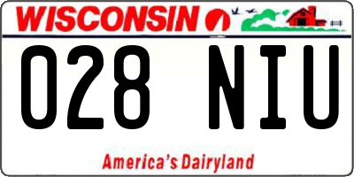 WI license plate 028NIU