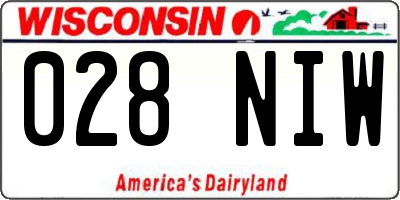 WI license plate 028NIW