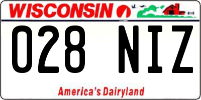 WI license plate 028NIZ