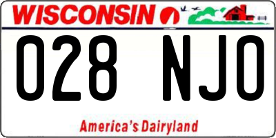 WI license plate 028NJO