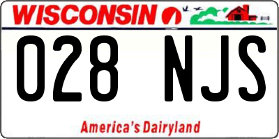 WI license plate 028NJS