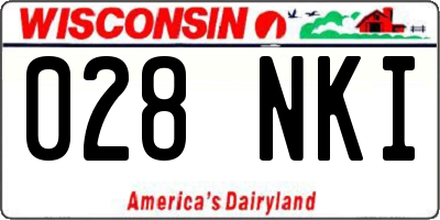 WI license plate 028NKI