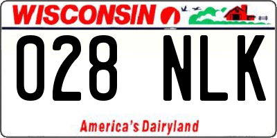 WI license plate 028NLK