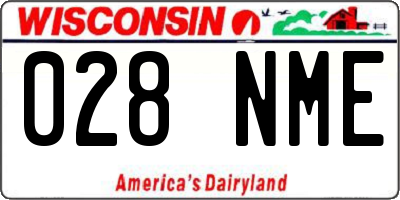 WI license plate 028NME