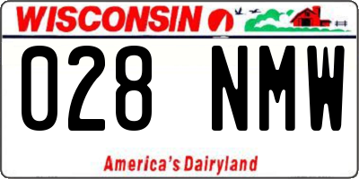 WI license plate 028NMW