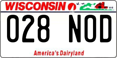 WI license plate 028NOD