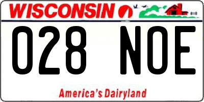 WI license plate 028NOE