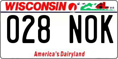 WI license plate 028NOK