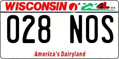 WI license plate 028NOS