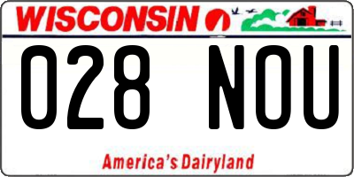 WI license plate 028NOU