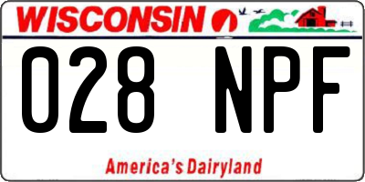 WI license plate 028NPF