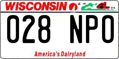 WI license plate 028NPO