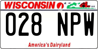 WI license plate 028NPW