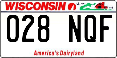WI license plate 028NQF