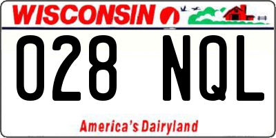 WI license plate 028NQL