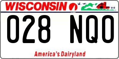 WI license plate 028NQO