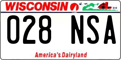 WI license plate 028NSA