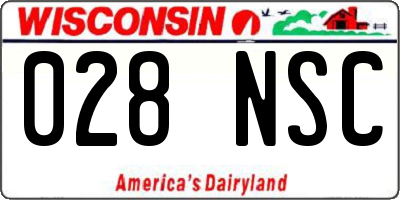 WI license plate 028NSC
