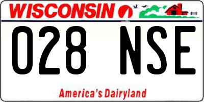 WI license plate 028NSE