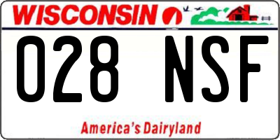 WI license plate 028NSF