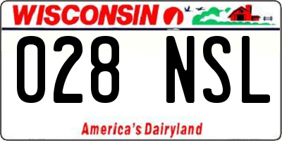 WI license plate 028NSL