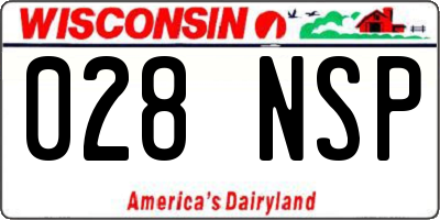 WI license plate 028NSP