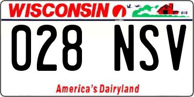 WI license plate 028NSV
