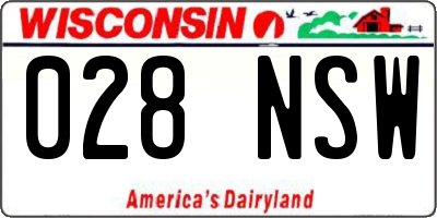 WI license plate 028NSW