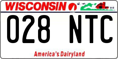 WI license plate 028NTC