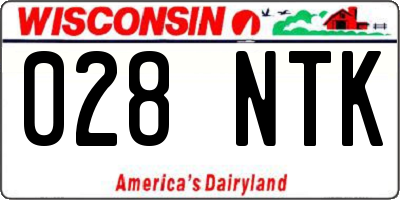 WI license plate 028NTK