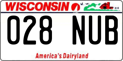 WI license plate 028NUB