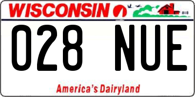 WI license plate 028NUE
